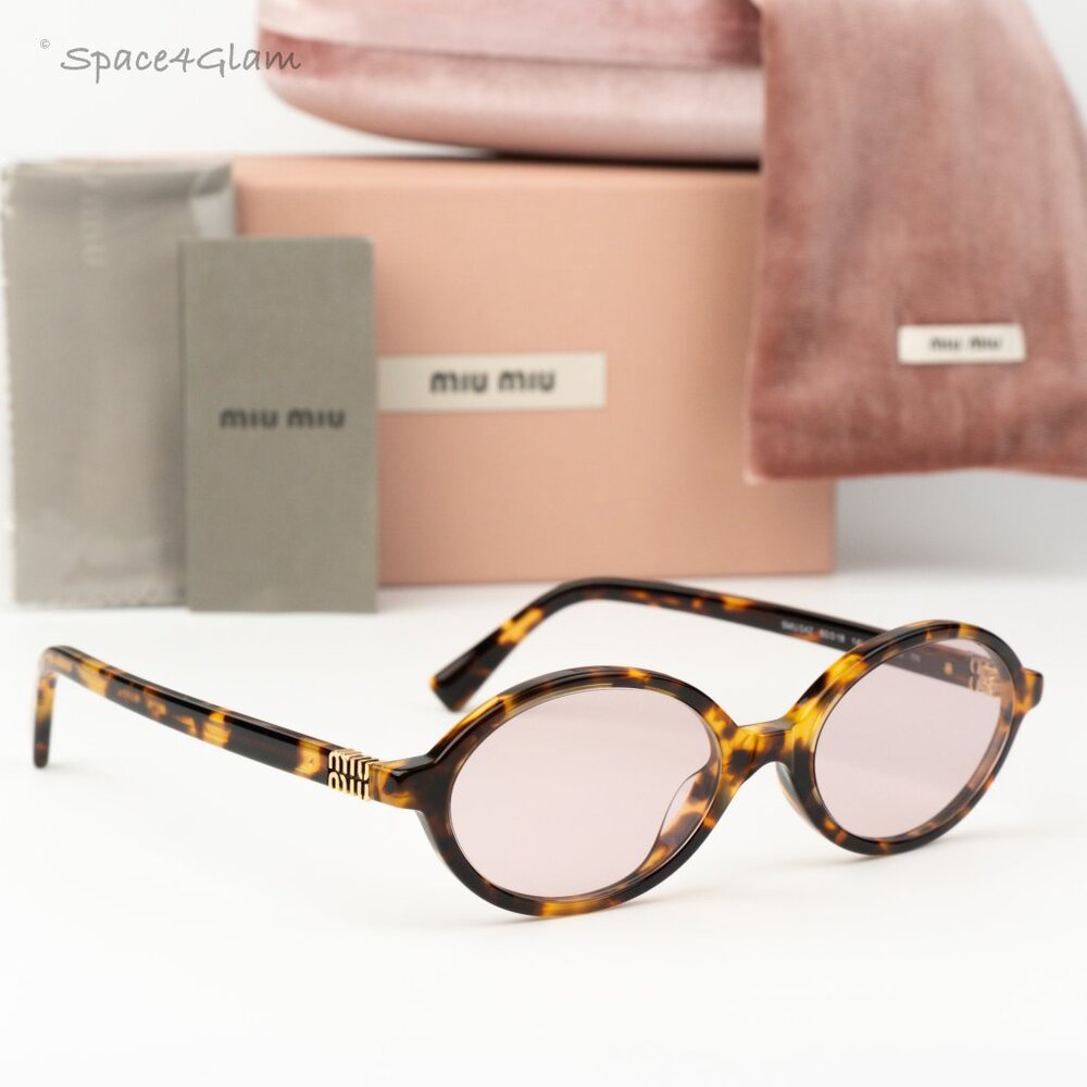 Miu Miu REGARD Women Sunglasses Honey Havana Pink MU04ZS 14L4I0 NEW AUTHENTIC